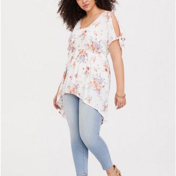 TORRID Babydoll Gauze Tunic Top, size 1, size 14-16, 1X - Picture 2 of 11